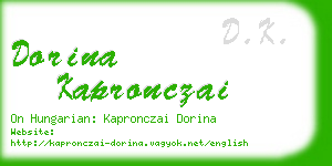 dorina kapronczai business card